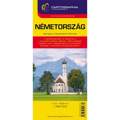 Németország autótérkép, Németország autós térkép Cartographia Németország rérkép 1:850 e