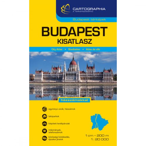  Budapest atlasz Cartographia 1:20 000 Budapest kisatlasz, Budapest várostérkép