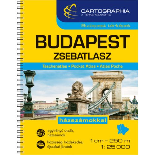 Budapest zsebatlasz Cartographia 1:25 000  Budapest zsebtérkép