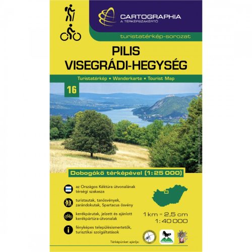  Pilis turistatérkép, Pilis és Visegrádi-hegység térkép 16. Cartographia 1:40 000 Pilis térkép