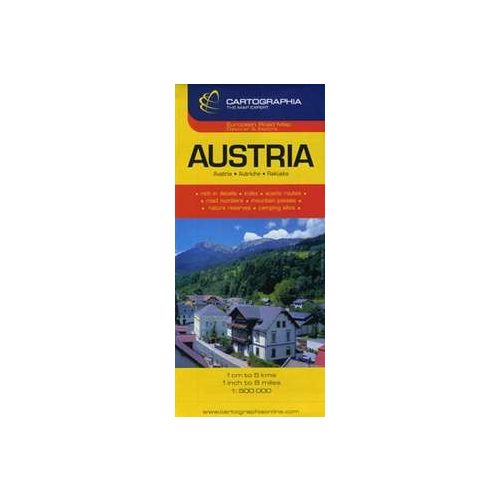  Ausztria térkép Cartographia  1:500 000  Ausztria autótérkép