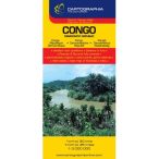  Congo térkép, Kongó térkép Cartographia Kongói Demokratikus Köztársaság 1:3 300 000 