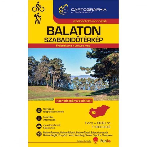 Balaton szabadidőtérkép 1:90e. Cartographia Balaton térkép, Balaton turistatérkép