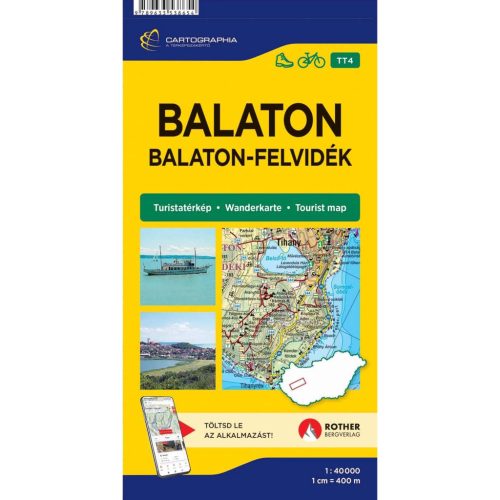 Balaton turistatérkép 1:40 000 Cartographia kiadó Balaton túra és kerékpáros térkép 2025.