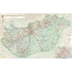   Magyarország közlekedése falitérkép 116x73cm Magyarország autós térkép fóliázott papírposzter 2025.