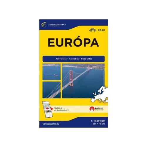 Európa atlasz, Európa autóatlasz Cartographia 1:1 500e 2024.