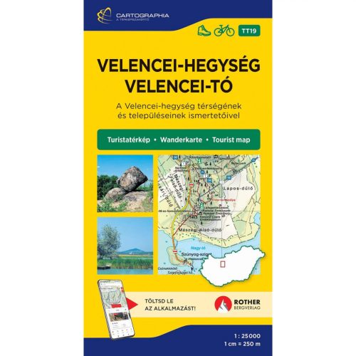 Velencei hegység turista térkép, Velencei-hegység térkép, Velencei-tó turistatérkép Cartographia 1:25e  2025.