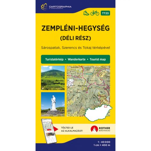 Zempléni-hegység déli rész turistatérkép 23. Cartographia 1:40 000 Dél Zempléni hegység turistatérkép 2024.