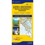   Szerbia autós térkép, Montenegró, Bosznia-Hercegovina, Észak-Macedónia térkép Cartographia 1:800e 2024.