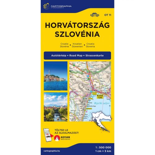 Horvátország térkép autós, Szlovénia térkép  Cartographia 1:500e (2026)