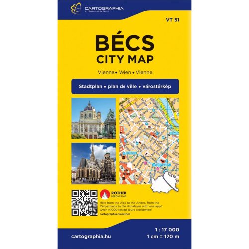  Bécs térkép 1:17e   Bécs várostérkép - belváros 2026.