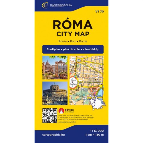 Róma térkép Cartographia, Róma várostérkép 1:13e Róma város térképe - belváros 2026.