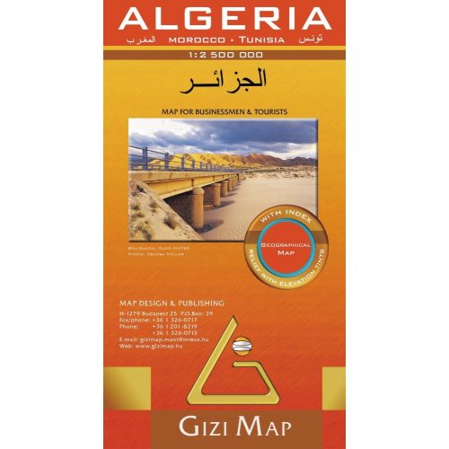 Algéria térkép, Tunézia térkép, Marokkó térkép Gizi Map 1:2 500 000