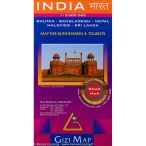 India térkép autós Gizi Map 1:3 000 000  