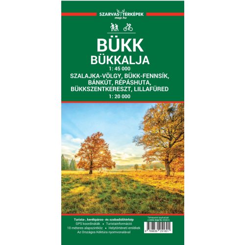 Bükk térkép, Bükkalja turistatérkép-, biciklis- és szabadidő térkép Szarvas kiadó 2025.