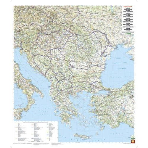 Balkán falitérkép Freytag 1:2 000 000 Balkán térkép falra  88x100 cm  