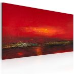 Kézzel festett kép - Vörös naplementét a tengeren