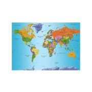 Öntapadó fotótapéta - World Map: Colourful Geography 245x175