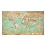 Öntapadó fotótapéta - Turquoise World Map II 490x280