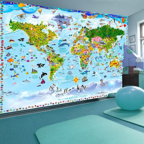 Fotótapéta - World Map for Kids 350x245
