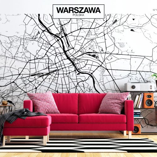 Fotótapéta - Warsaw Map 450x315