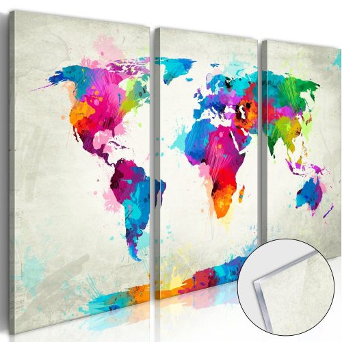 Akrilüveg kép - World Map: An Explosion of Colours [Glass]  Világtérkép 90x60
