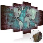   Akrilüveg kép - Acrylic prints – Bronze map II Világtérkép 200x100