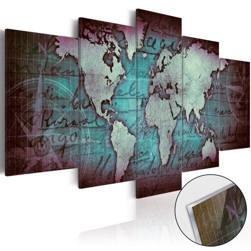 Akrilüveg kép - Acrylic prints – Bronze map II Világtérkép 100x50