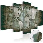   Akrilüveg kép - Acrylic prints – Bronze map III Világtérkép 100x50