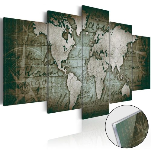 Akrilüveg kép - Acrylic prints – Bronze map III Világtérkép 200x100