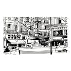 Fotótapéta - Sketch of parisian fountain