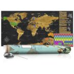    KAPARÓS TÉRKÉP - GOLDEN MAP kaparós világtérkép - Lekaparható világtérkép 100 x 50  cm angol nyelvű - zöld hengerben 