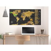 KAPARÓS TÉRKÉP - GOLDEN MAP kaparós világtérkép - Lekaparható világtérkép 100 x 50  cm angol nyelvű - fehér hengerben