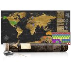   KAPARÓS TÉRKÉP - GOLDEN MAP kaparós világtérkép - Lekaparható világtérkép 100 x 50  cm angol nyelvű - barna hengerben 