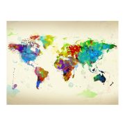 Fotótapéta térkép - Paint splashes map of the World Világtérkép 250x193