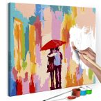 Kifestő - Couple Under An Umbrella (Pink Background) 45x45