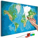 Kifestő - World Map (Blue & Green) 60x40