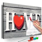 Kifestő - Home with Red Heart 60x40