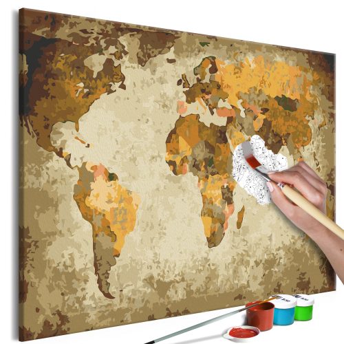 Kifestő - Brown World Map 60x40
