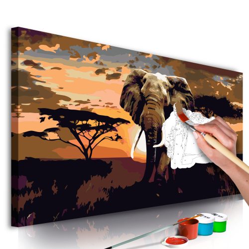 Kifestő - Elephant in Africa (Brown Colours) 80x40