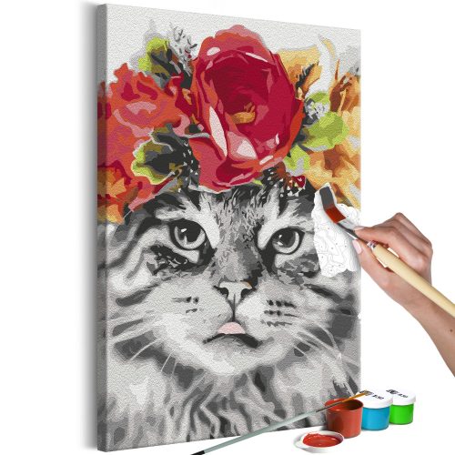Kifestő - Cat With Flowers 40x60