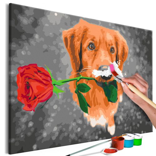 Kifestő - Dog With Rose  60x40