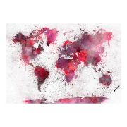 Öntapadó fotótapéta - World Map: Red Watercolors 147x105