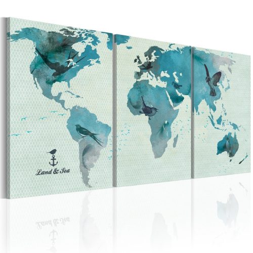 Kép - falitérkép - Madártani map of the World Világtérkép madarakkal 120x60