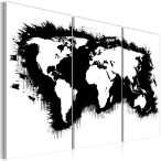   Kép - falitérkép - Monokróm map of the World Világtérkép 90x60