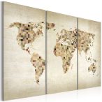 Kép - Beige árnyalatú World - triptych