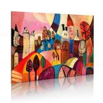 Kézzel festett kép - Colourful village