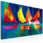 Kézzel festett kép - Colourful sailboats
