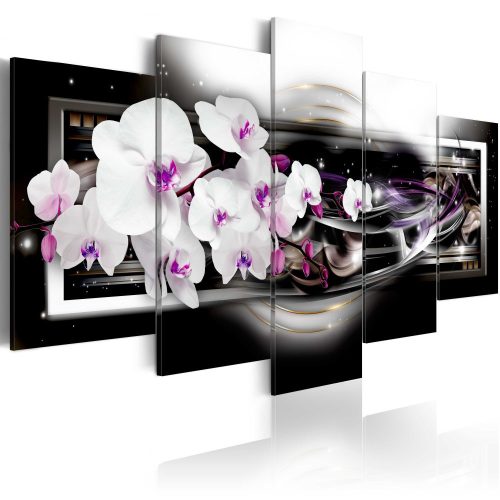 Kép - Orchids on a black background 100x50