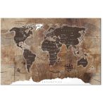 Kép - World Map: Wooden Mosaic 120x80 cm